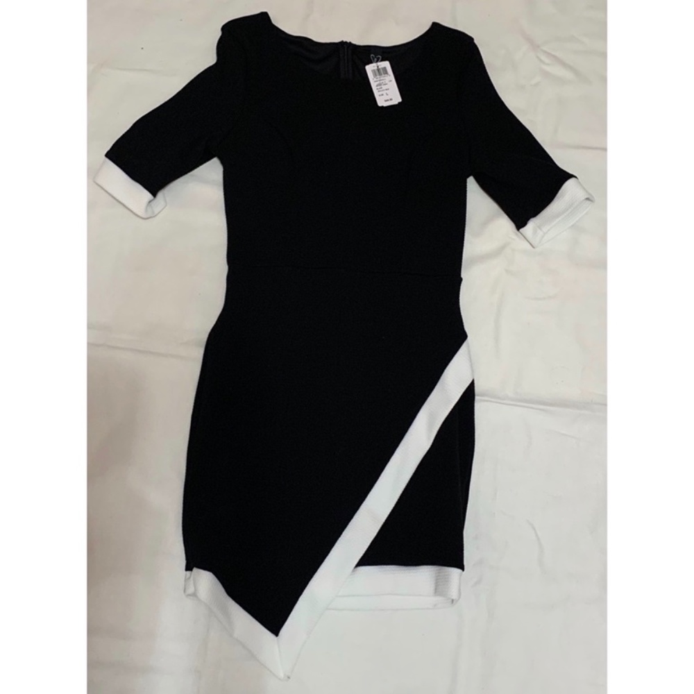 Asymmetrical Black and White Dress